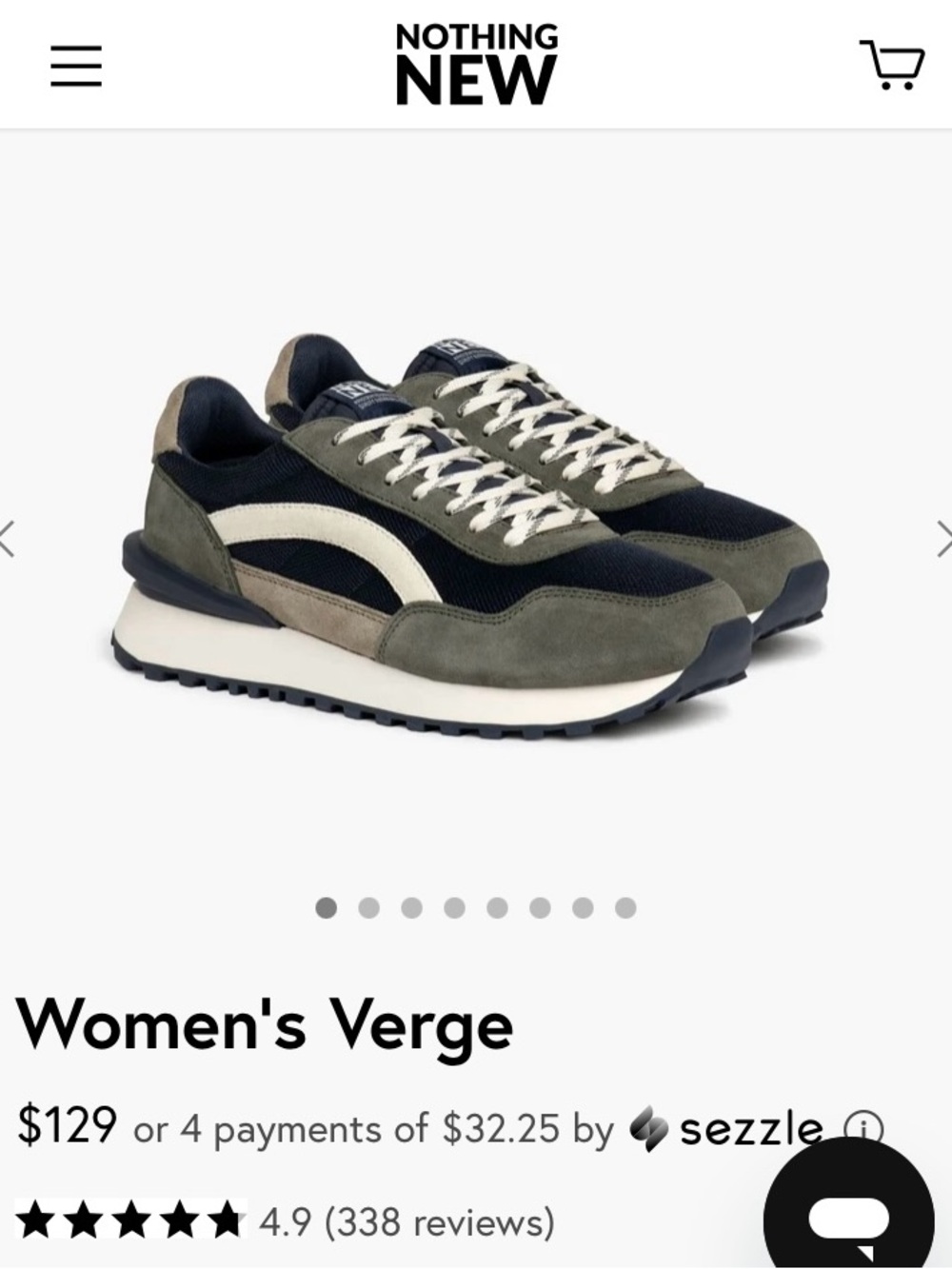 Women's Verge Sneaker in Olive and Black - Nothing New